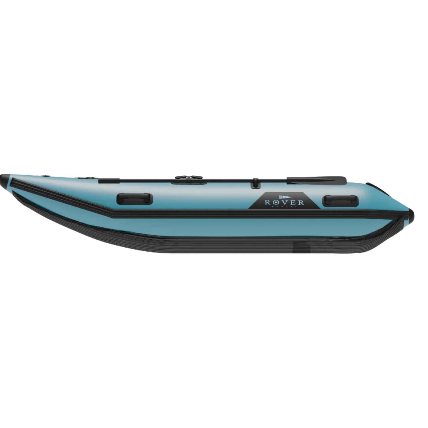 Left side profile of the Rover Marine Battle Cat inflatable boat.