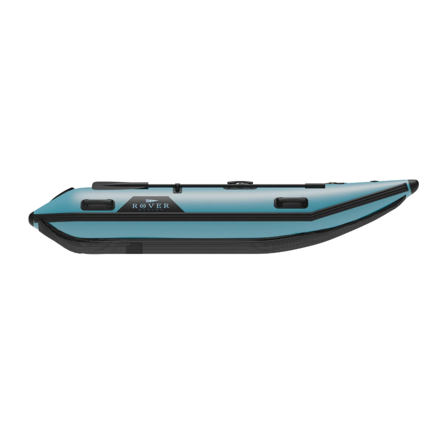 Right side profile of the Rover Marine Battle Cat inflatable boat.