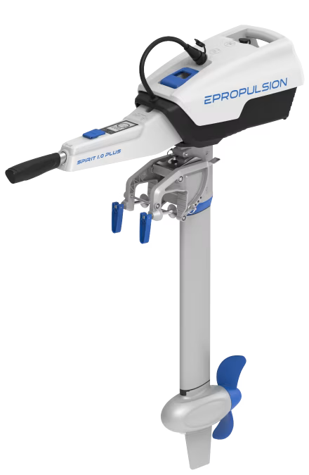 EPropulsion outboard motor on a white background