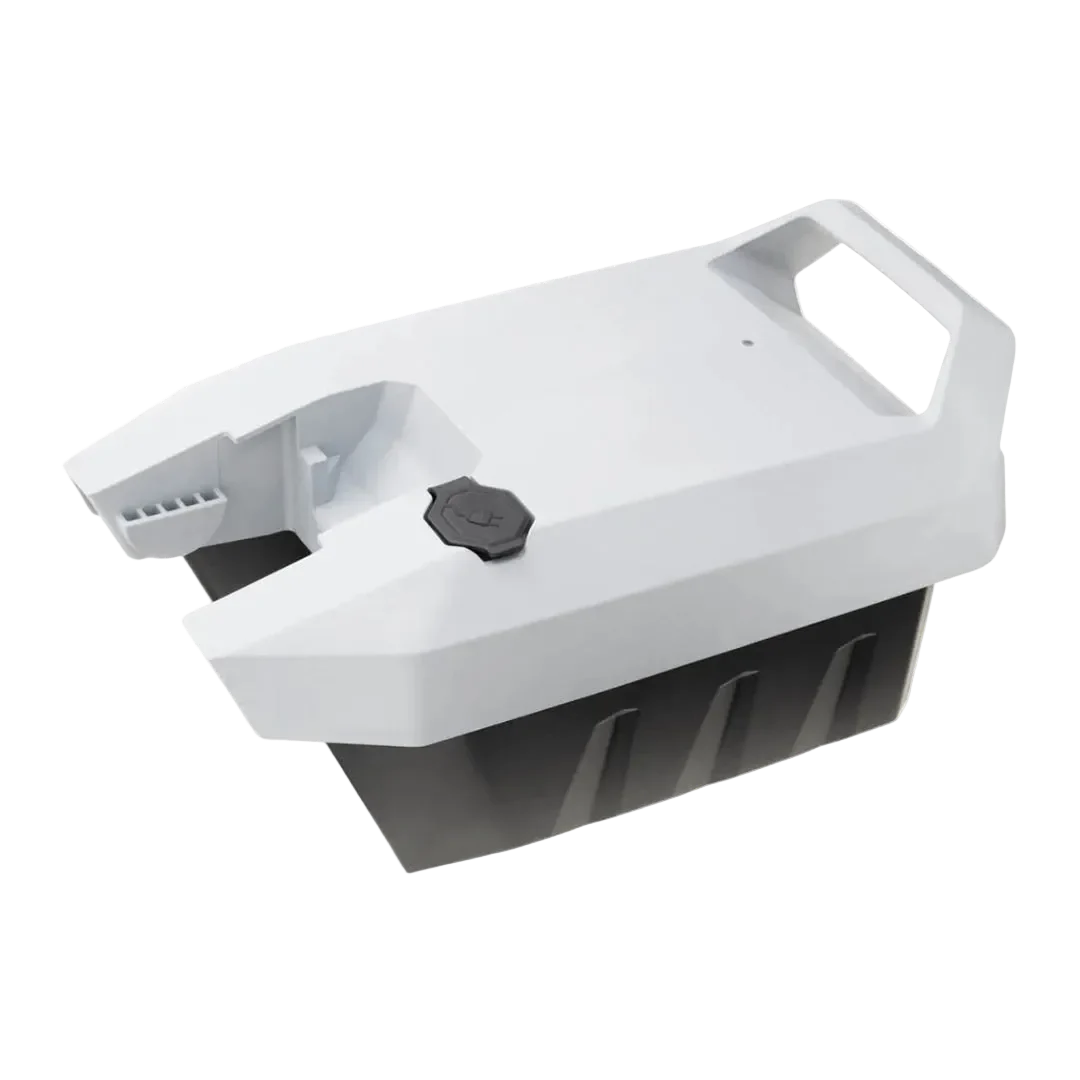 Torqeedo Travel S removable battery pack, white housing with carrying handle and black base